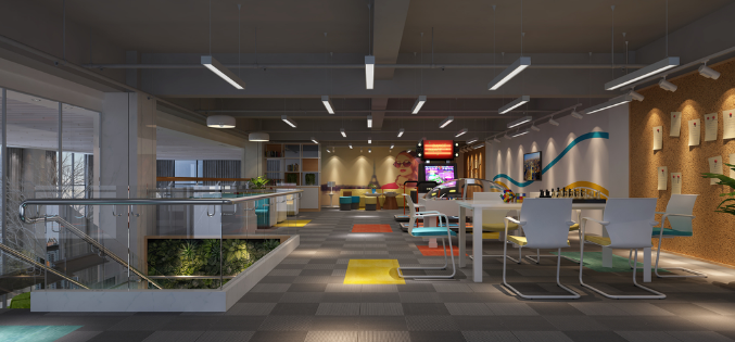 辦公室裝修設計:橙色地毯點亮職場新活力!