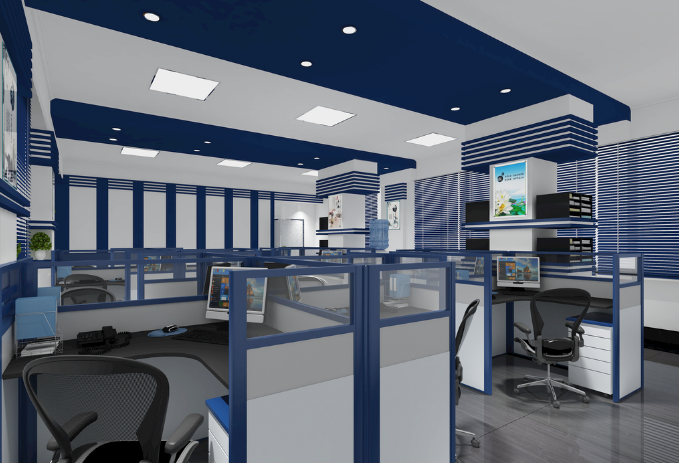 醫美行業辦公室裝修設計:紅色沙發點亮空間美學